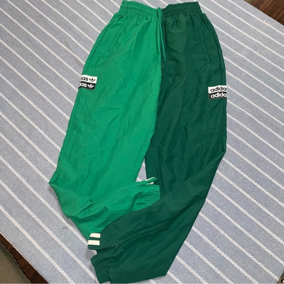 Adidas Originals Green Two Tone Track Jogger Pants XS - Picture 2 of 10